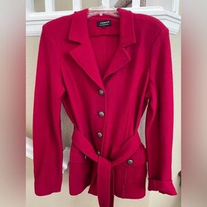Tribal wool red belted blazer. Size 8 Nearly new!